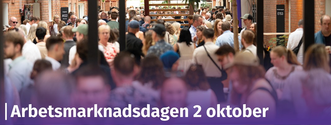 Studenter minglar på Arbetsmarknadsdagen